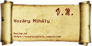 Vozáry Mihály névjegykártya